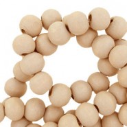 Wood beads round 6mm Nougat brown